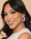 Paparazzi Glassy GAZE - White Hoops Earrings