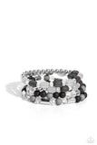 Paparazzi Glassy Gait - Black Stretchy Bracelet