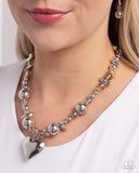 Paparazzi Glistening Gossip - Silver Necklace