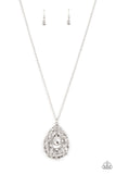 Paparazzi Glitz and GLOW - White Teardrop Necklace