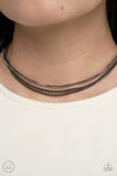 Paparazzi Glitzy Gusto - Black Rhiestones Chocker Necklace