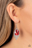 Paparazzi Glorious Glimmer - Red Teardrop Earrings