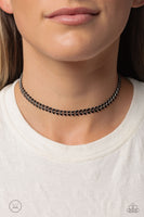 Paparazzi Grecian Grace - Black Beads V-Shaped Necklace