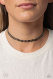 Paparazzi Grecian Grace - Black Beads V-Shaped Necklace