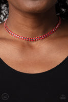 Paparazzi Grecian Grace - Red V-Shaped Grecian Wreath Necklace