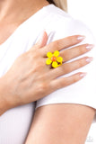 Paparazzi Groovy Genre - Yellow Flower Ring