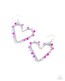 Paparazzi HEART of Your World - Pink Earrings