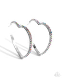Paparazzi Halftime Hearts - Multi Iridescent Hoops Earrings