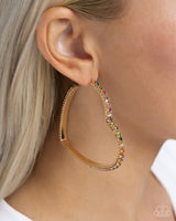 Paparazzi Halftime Hearts - Multi/Gold Hopp Earrings