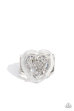 Paparazzi Hallmark Heart - White Heart Ring