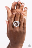 Paparazzi Hallmark Heart - White Heart Ring