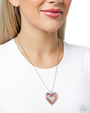 Paparazzi Hallucinatory Hearts - Red heart Necklace