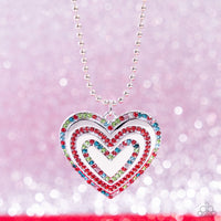 Paparazzi Hallucinatory Hearts - Red heart Necklace