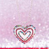 Paparazzi Hallucinatory Hearts - Red heart Necklace