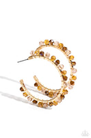 Paparazzi Halo Hustle - Brown Iridescent Hoops Earrings