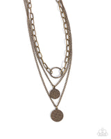 Paparazzi Hammered Halo - Brass Necklace