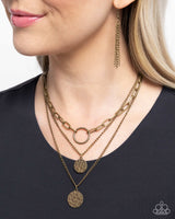 Paparazzi Hammered Halo - Brass Necklace