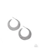 Paparazzi Hammered Haute- Silver Hoops Earrings