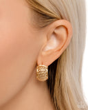 Paparazzi Hammered Heaven- Gold Hoops Earrings