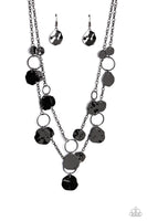 Paparazzi Hammered Horizons - Black Necklace