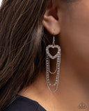 Paparazzi Haute Hangout- White Earrings