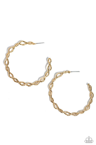 Paparazzi Haute Helix - Gold Hoops Earrings