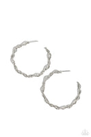 Paparazzi Haute Helix - Silver Hoops Earrings