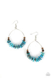 Paparazzi Hawaiian Kiss - Blue Wooden Accents Earrings