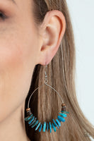 Paparazzi Hawaiian Kiss - Blue Wooden Accents Earrings