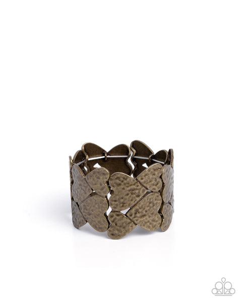 Paparazzi Heart Headline- Brass Bracelet