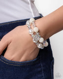 Paparazzi Heart Hustle - White Bracelet