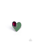 Paparazzi Heartfelt Hello Green Heart Ring