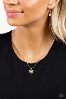 Paparazzi High-Flying Hangout - Rose Gold Butterfly Necklace