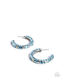 Paparazzi High-Level Haute- Blue Hoops Earrings
