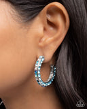 Paparazzi High-Level Haute- Blue Hoops Earrings