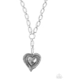 Paparazzi High Fidelity - Silver Heart Necklace