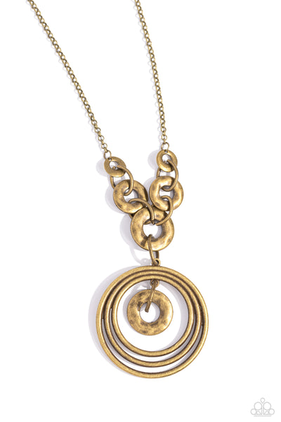 Paparazzi High HOOPS - Brass Necklace