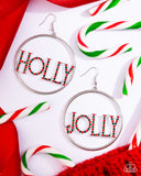 Paparazzi Holly Jolly- Red Earrings