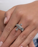 Paparazzi Holy Haute- White Cross Ring