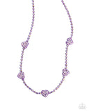 Paparazzi Homecoming Hearts - Purple Necklace