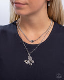 Paparazzi Hovering Headline- Silver Butterfly Necklace