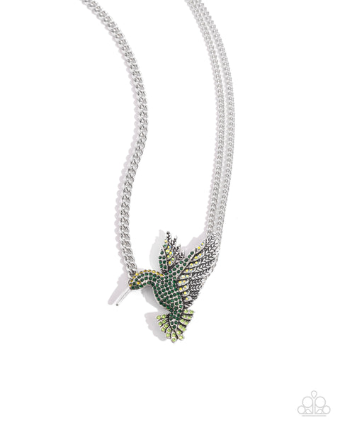 Paparazzi Hummingbird Headline - Green Necklace