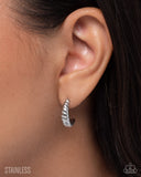 Paparazzi Twisted Transit- Silver Earrings