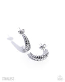 Paparazzi Twisted Transit- Silver Earrings