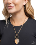 Paparazzi Half-Hearted Hangout - Gold Necklace