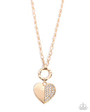 Paparazzi Half-Hearted Hangout - Gold Necklace