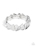 Paparazzi Swoon-Worthy Shimmer- Silver Bracelet