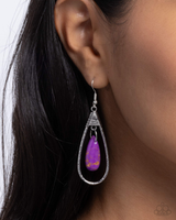 Paparazzi Neatly Natural - Purple Earrings