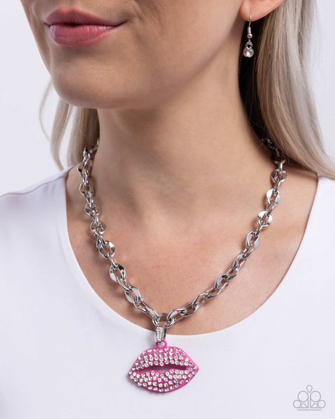 Paparazzi Keepsake Kisser - Pink Necklace