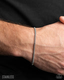 Paparazzi Relentless Radiance- Silver Stainless Steel Bracelet